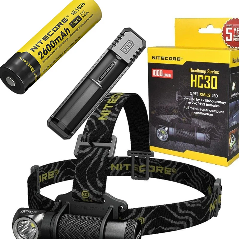 NITECORE HC30 HC30W налобный фонарь CREE XM L2 U2 1000LM водонепроницаемый фонарик с 18650 2600mAh