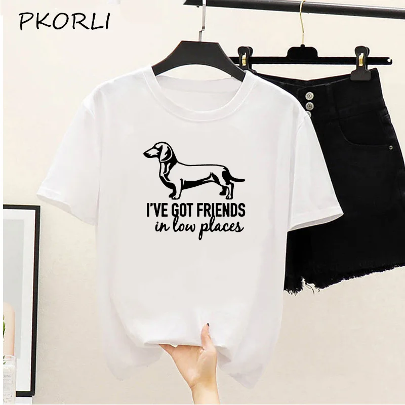 Футболка женская повседневная с коротким рукавом такса | Женская одежда