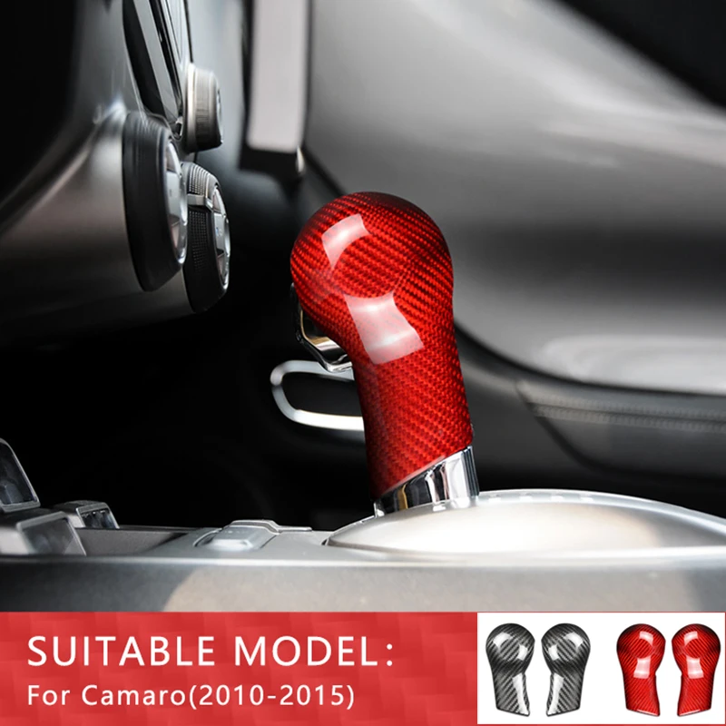 

Car Gear Shift Knob Cover Carbon Fiber Sticker Gear Cover Cap For Chevrolet Camaro 2010 2011 2012 2013 2014 2015 Accessories