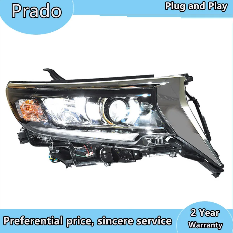 Автомобильный Стайлинг для Toyota 2018 2019 Prado все светодиодный фар Land cruiser prado монитор