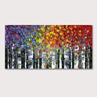 Настенная картина Mintura для гостиной картины маслом на холсте Ручная роспись лес цветных листьев декор для отеля искусство без рамки