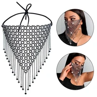 women mesh bling rhinestone jewelry mask purdah sexynight club summer party veil yashmak