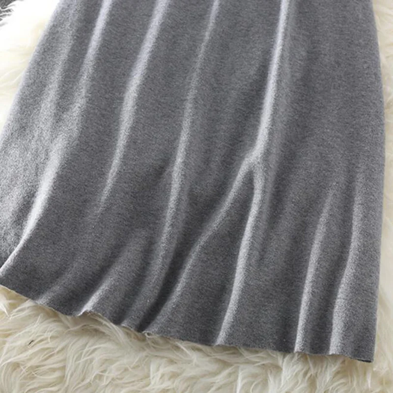 

New Women Autumn Winter Elegant Dress Long Sleeve Fake Two-piece Knitted Sweaters Dresses For Women Casual Dress Vestidos