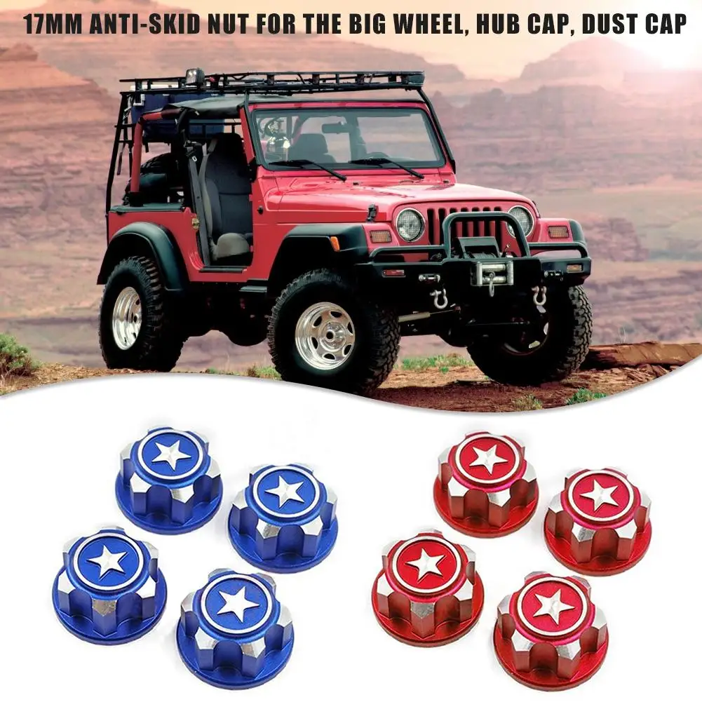 4PCS Wheel Hub Nut CNC Alloy 17MM Dustproof Non-slip RC Car Accessories For Traxxas X-maxx Summit E-Re vo | Игрушки и хобби
