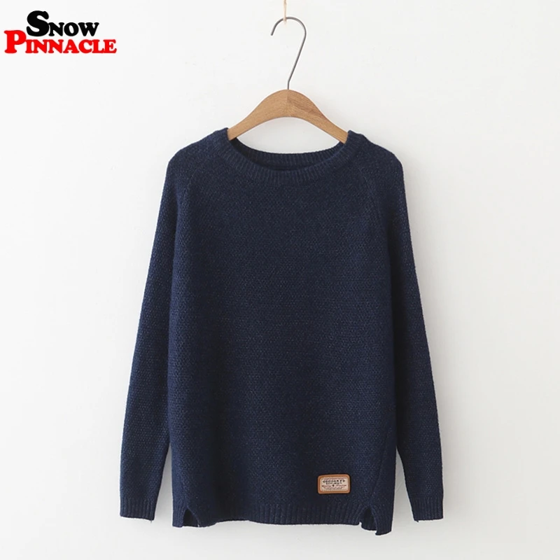 Women pullovers Autumn Winter Women Sweaters And Pullovers Plaid Thick Solid Knitting Sweater Female Loose knitwear