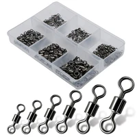 150pcs1box 6 size fishing swivel solid connector ball bearing snap fishing swivels rolling stainless steel bead fish tackle box