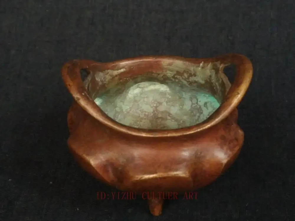 

YIZHU CULTUER ART Unique Collected Ancient China Old Bronze Buddha Single Timing Incense Burner Family Decoration Gift