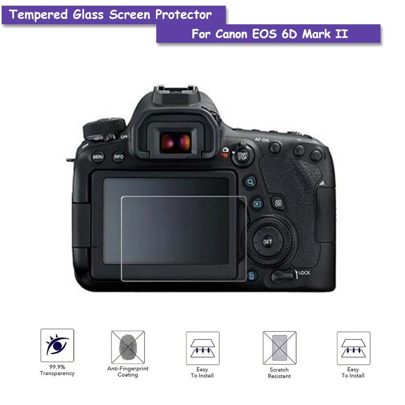 Закаленное стекло 9H 2.5D камера ЖК-экран Защитная пленка для Canon EOS 6D Mark II 2 6D2 6DII Mark2 MK2