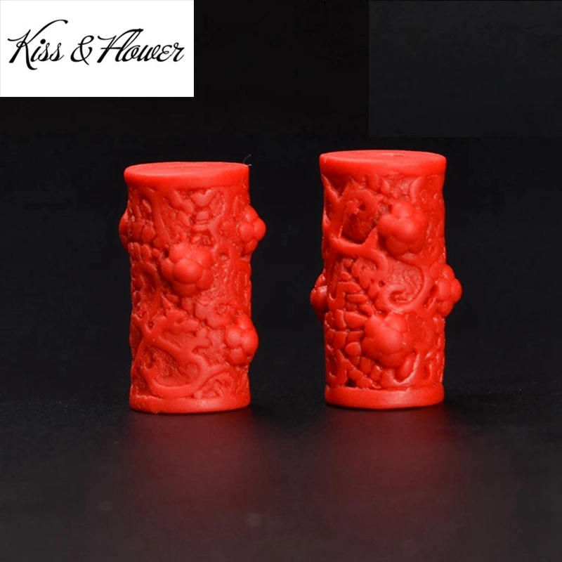 

QEENKISS AC227 Fine DIY Jewelry Making Accessories Findings Fittings Bracelet Necklace Vintage Cinnabar Flower Bodhi Beads