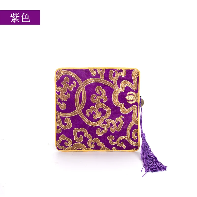 

Purple Floral Zipper Earring Jewelry Storage Bags Women Pendent Bracelet Ring Showcase Jewellery Organizer Lover Gift Portable