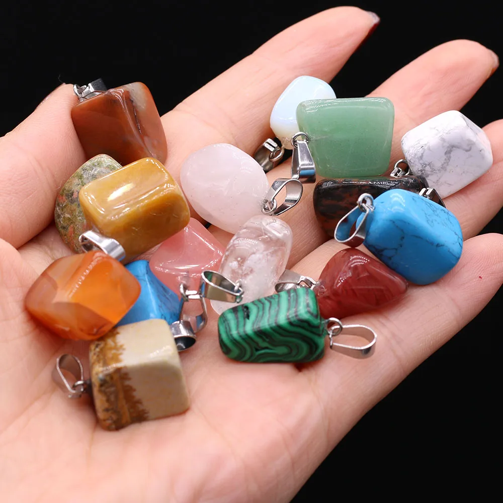 

5PC Natural Stone Pendants Exquisite Green Aventurine Crystal Agates Quartz Pendant Charms For Jewelry Making DIY Necklace Gift