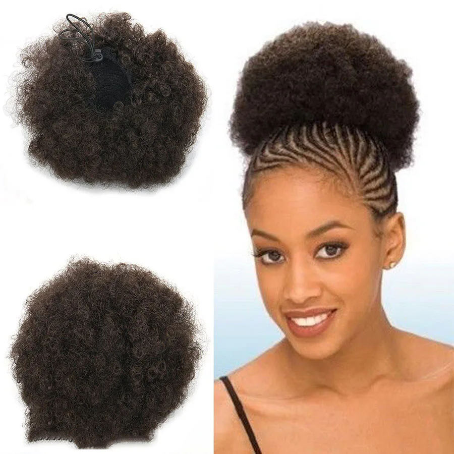 WEILAI Ponytail for Black Women African Hair Accessories Extension Fluffy Bag Rubber Band To Bind Synthetic Buns |