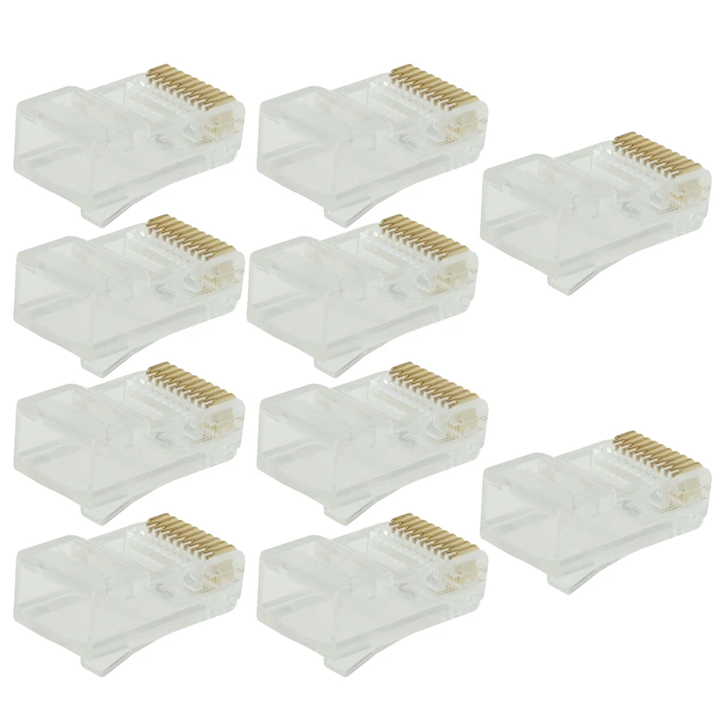

10 Pack Keystone Jack CAT5 White Network Ethernet Punchdown 10P10C RJ50