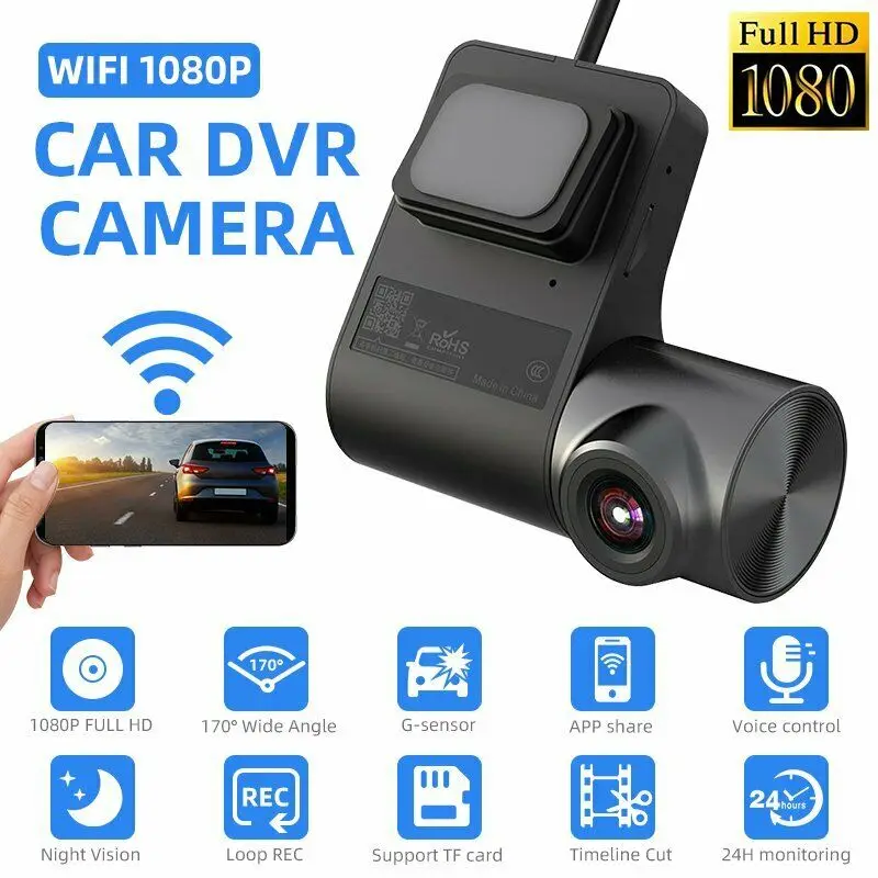 Автомобильный видео Регистраторы Dash Cam 1080P Wi Fi Скрытая DVR Камера голос Управление