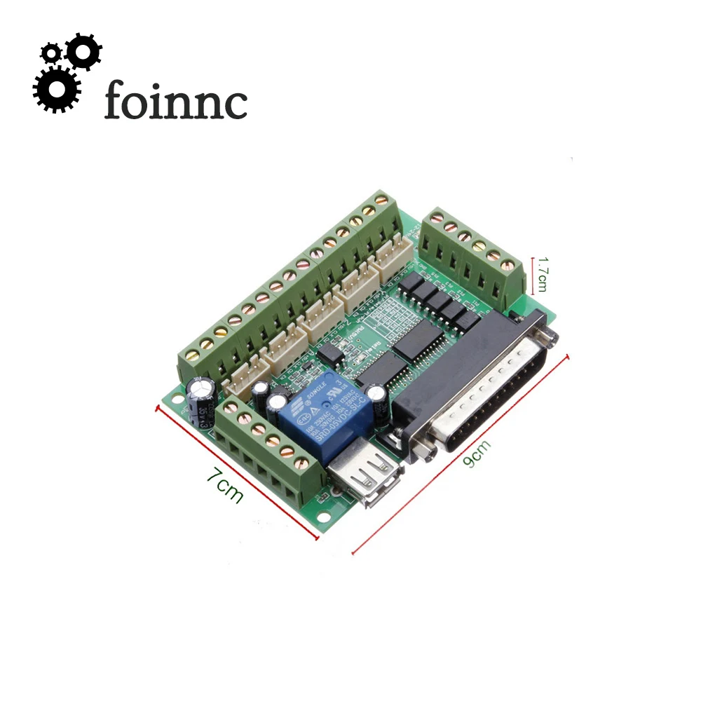Mach3 Модернизированный 5-осевой интерфейс с ЧПУ адаптер Breakout Board + USB кабель DB25