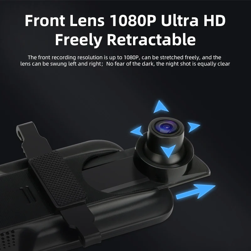 Jansite 10 дюймовый видеорегистратор с GPS FHD 1080P камера заднего вида трекер