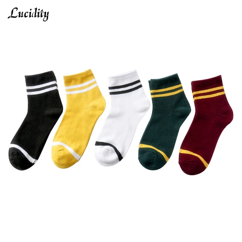 Носки параллельные женские хлопковые 5 пар/лот = 10 штук модные однотонные длинные