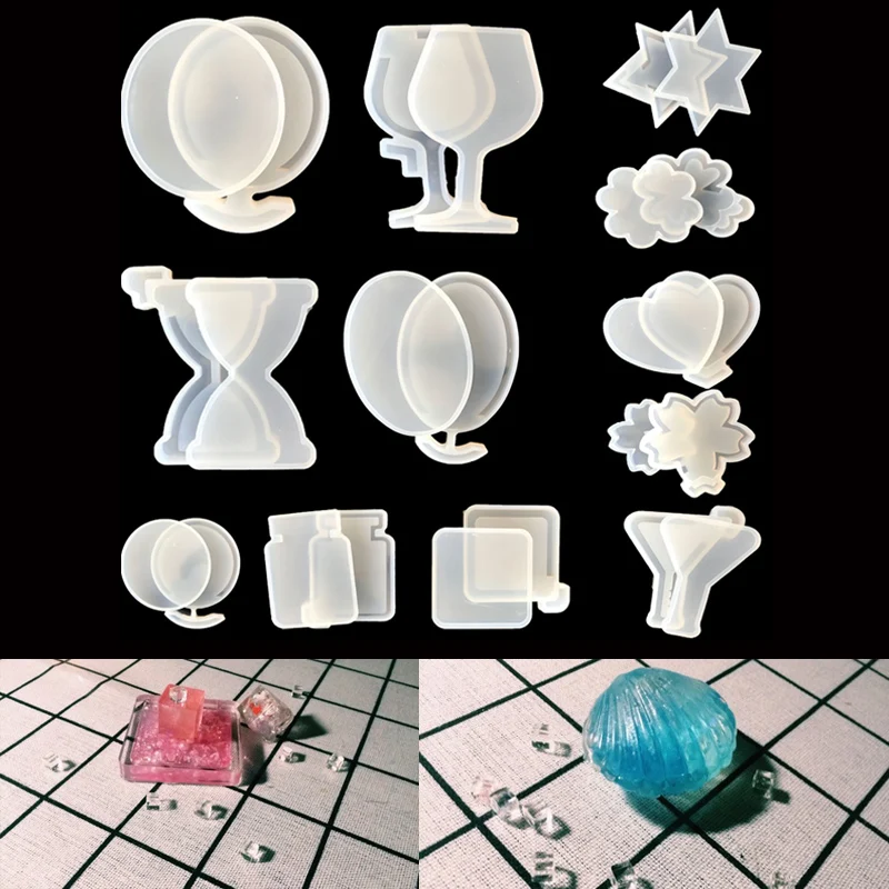 Popular1PC 12 видов конструкций Жидкая силиконовая форма для изготовления Pedant