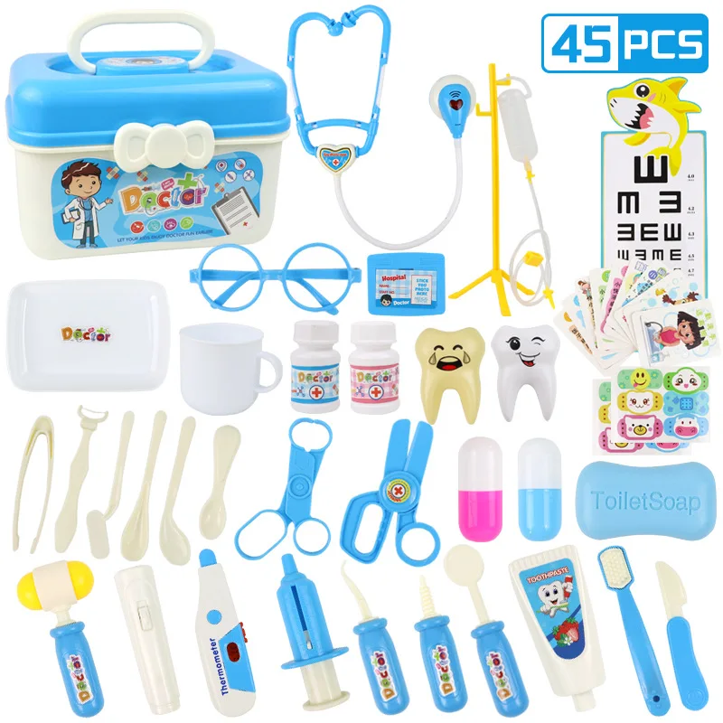 

Kids Doctor Set Dentist Toys Girls Role-playing Games Hospital Pretend Play Medical Kit Nurse Bag Toys For Children Kids Game