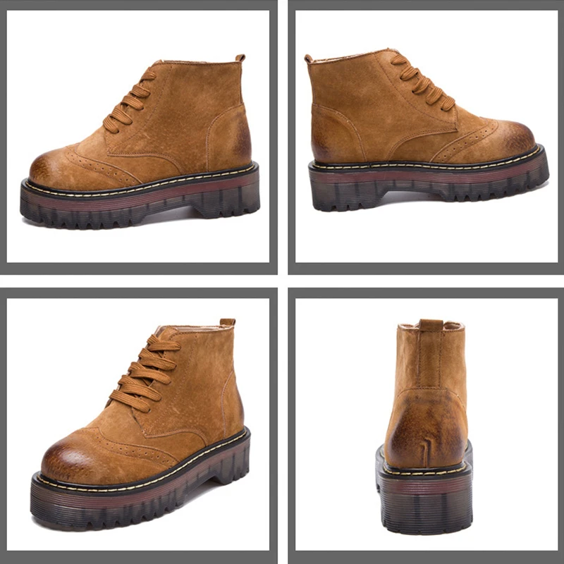 Мотоциклетные ботинки на плоской платформе женская обувь сезон осень-зима