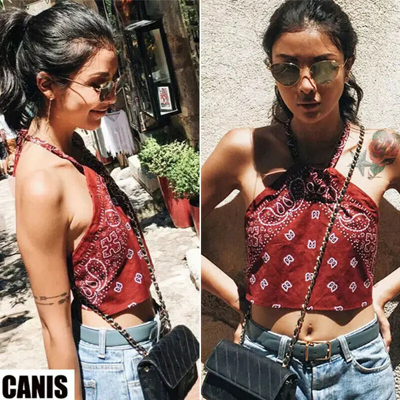 

Hirigin Sexy Casual Backless Halter Tank Top Women Tube Crop Tops Summer Bustier Cropped Vest Tee Shirt