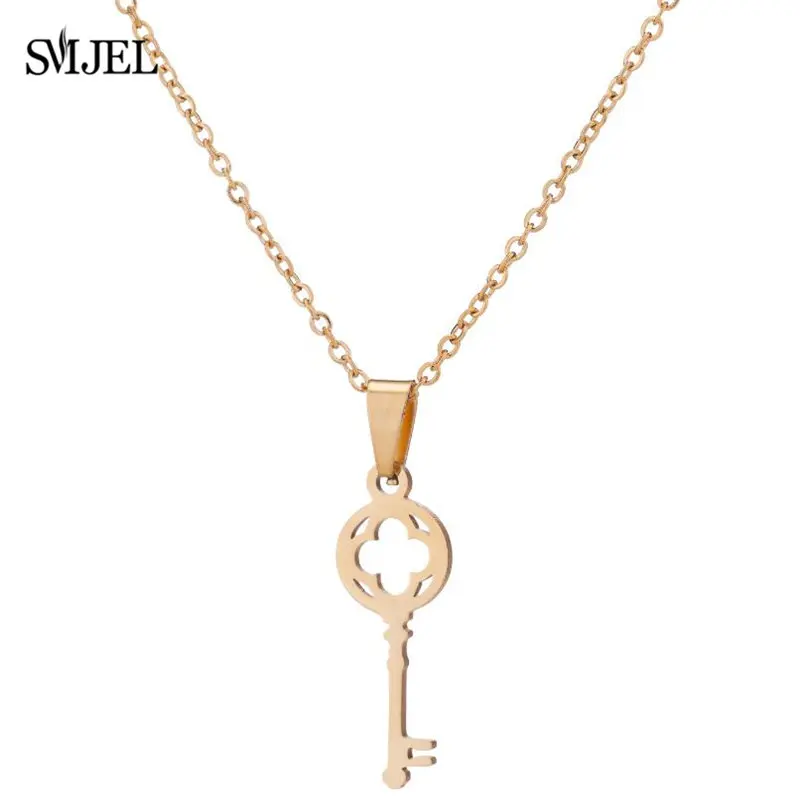 SMJEL богемное женское ожерелье из нержавеющей стали ключ кулон для женщин Мода
