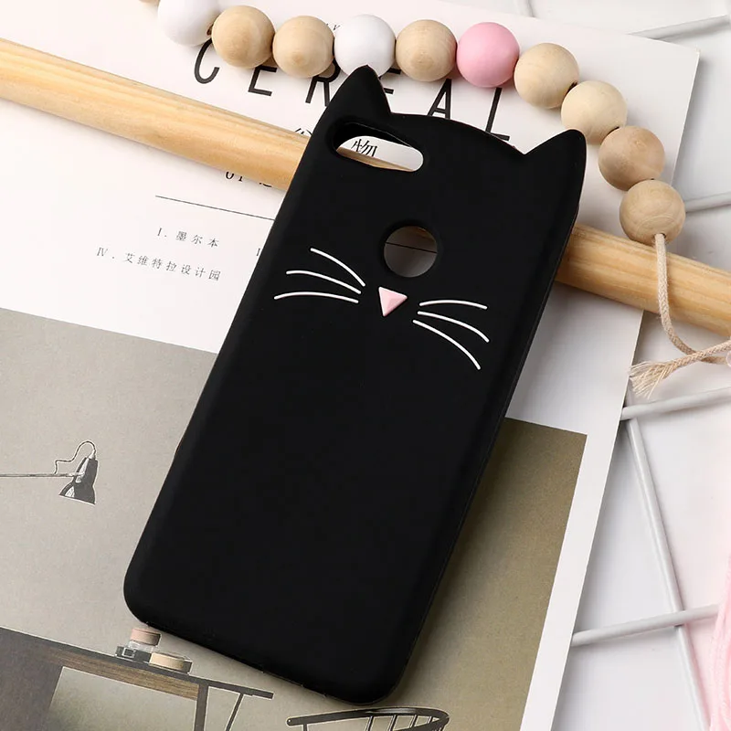 Black Чехол для huawei Y5 Y5 Y3 II Y6 Y9 чехол s 3D милый Кот силиконовый чехол для huawei Y7 Prime Y7 Pro Y9 бампер - Цвет: Black