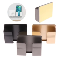 1 pc wall mounted organizer mobile phone plug holder sticky multifunction charging stand non punch toilet bedside universal