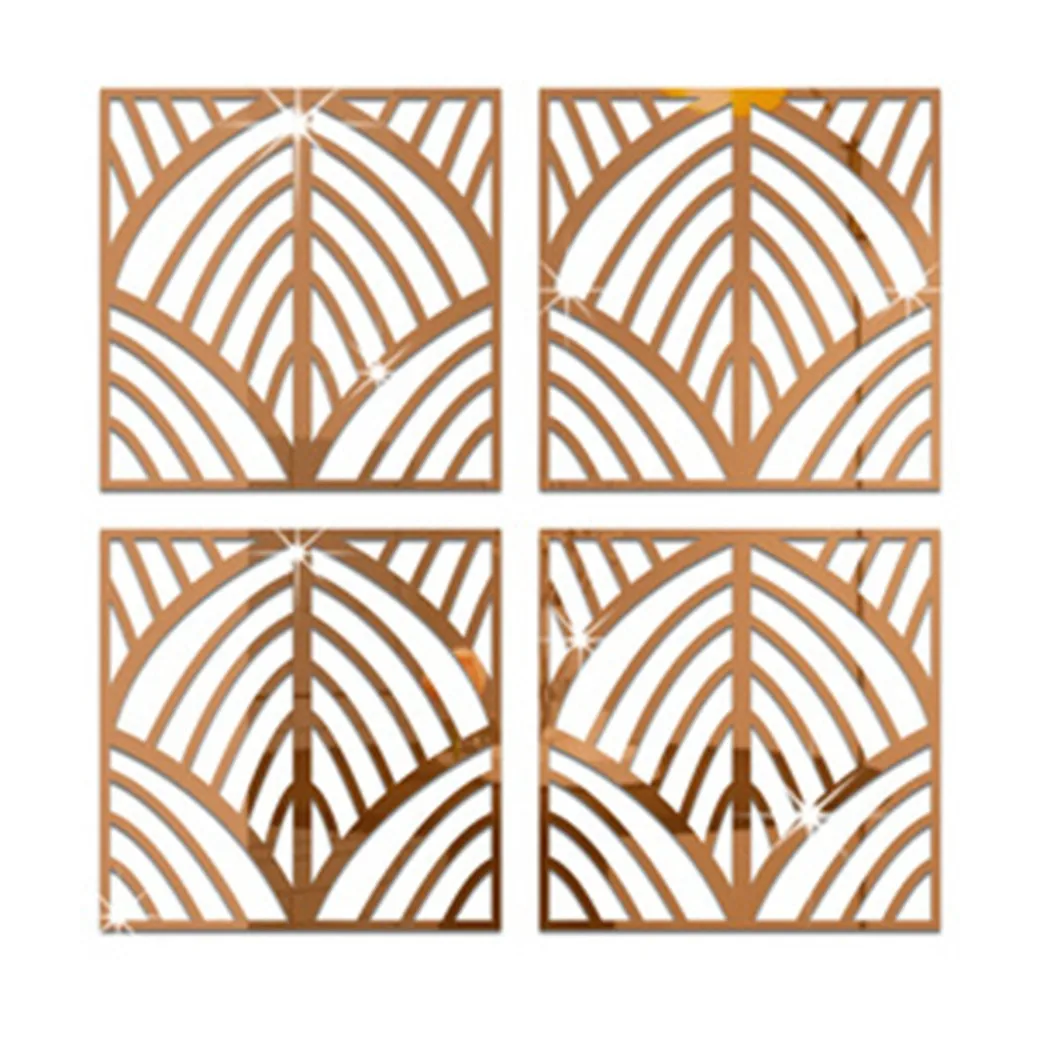 

4 Pcs Board Mirror Wall Stickers Bedroom Decal DIY Home Art Decor Waterproof Mirror Sticker 15*15 20*20 27*7cm