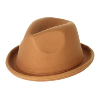 wholesale new vintage men and women fashion solid color hat short brim jazz fedora hats for ladies