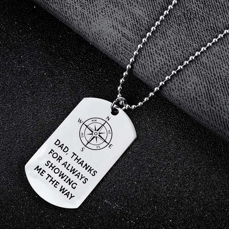 Подвеска с собачкой из нержавеющей стали папа спасибо что всегда показывал мне