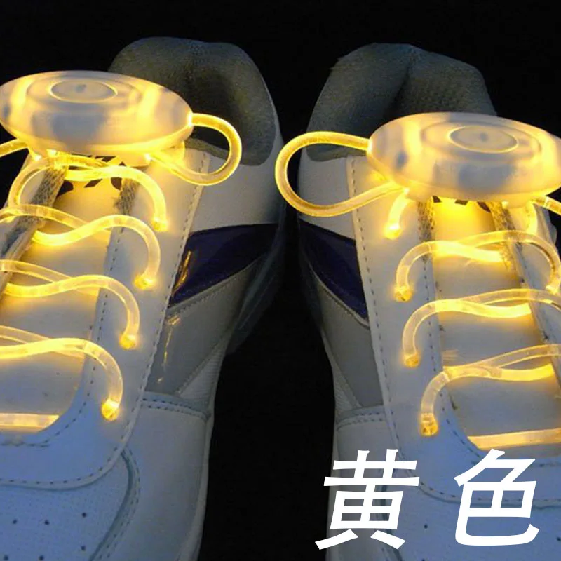 1 шт. разноцветная неоновая обувь с LED подсветкой, обувь на шнурках, светящиеся шнурки, аксессуары, вечерние принадлежности - Цвет: Yellow