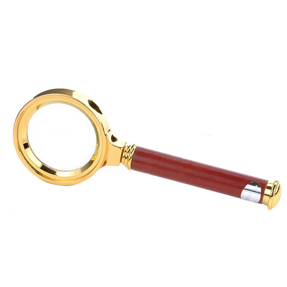 Agnicy новый ручной деревянной ручкой позолоченным боковым увеличительное Стекло 36