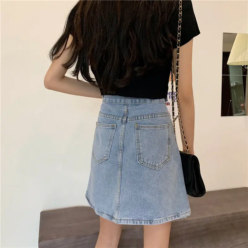 

A-line short skirt with high waist and thin buttocks for Korean students in summer 2020