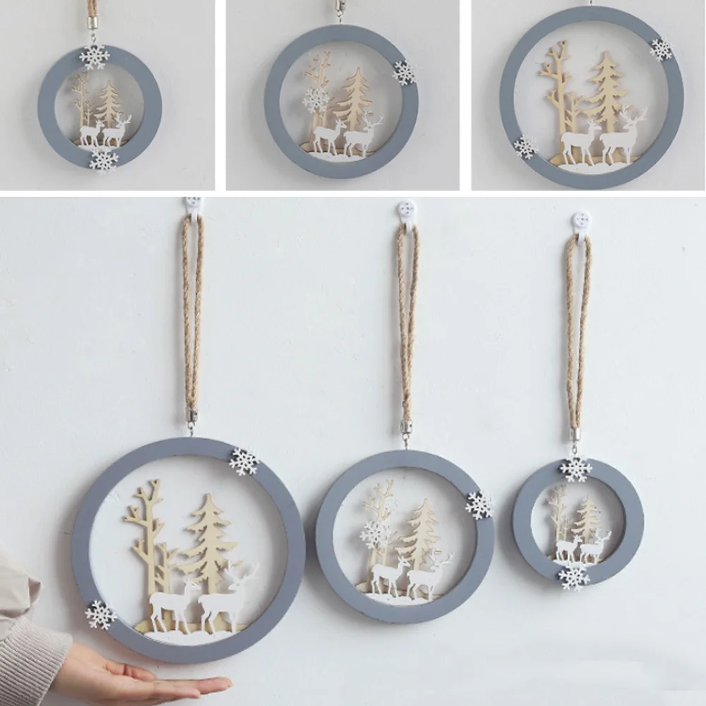 Деревянная подвеска в виде лося деревянная подвесная зимняя креативная