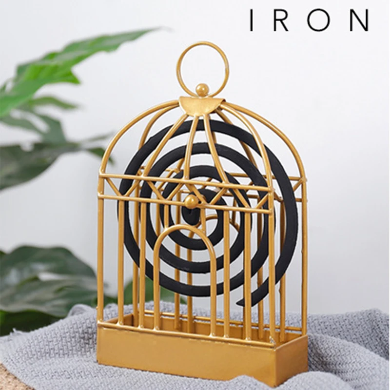 

Nordic Retro Iron Insect Mosquito Coil Holder Innovative Home Incense Sandalwood Mosquito Repellent Coil Holder Birdcage Summer