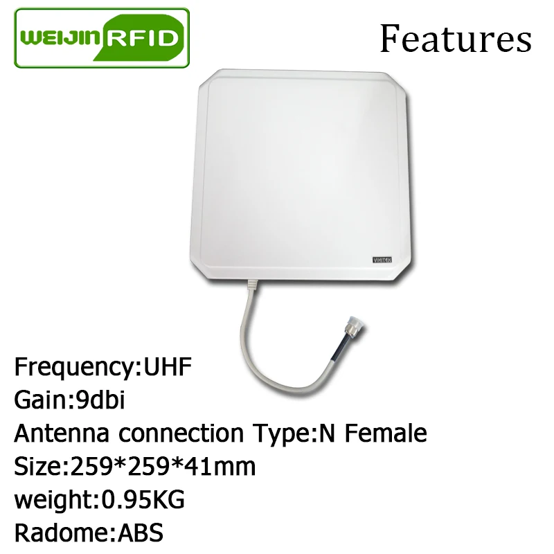 UHF rfid антенна VIKITEK 902 928 МГц круговой коэффициент усиления поляризации 9DBI ABS