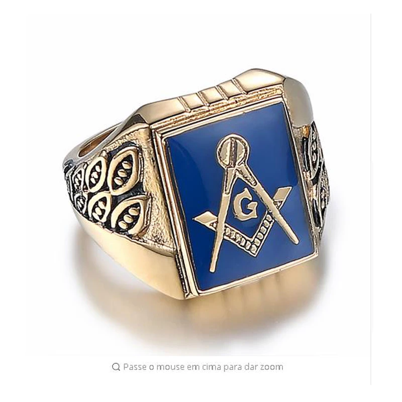 Высокое качество нержавеющая сталь мужское кольцо с символами FreeMasons титановое