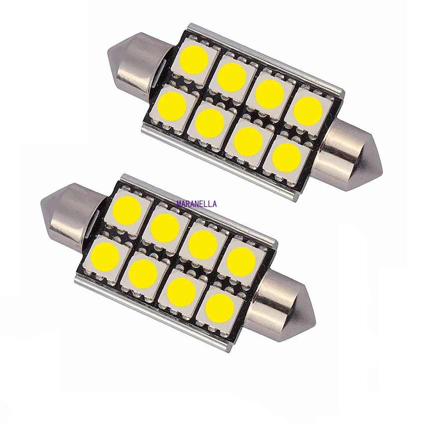 

2 шт., Автомобильные светодиодные лампы C5W, 31/36/39/41 мм, 12 В, 5 Вт, 1990/2,5 г