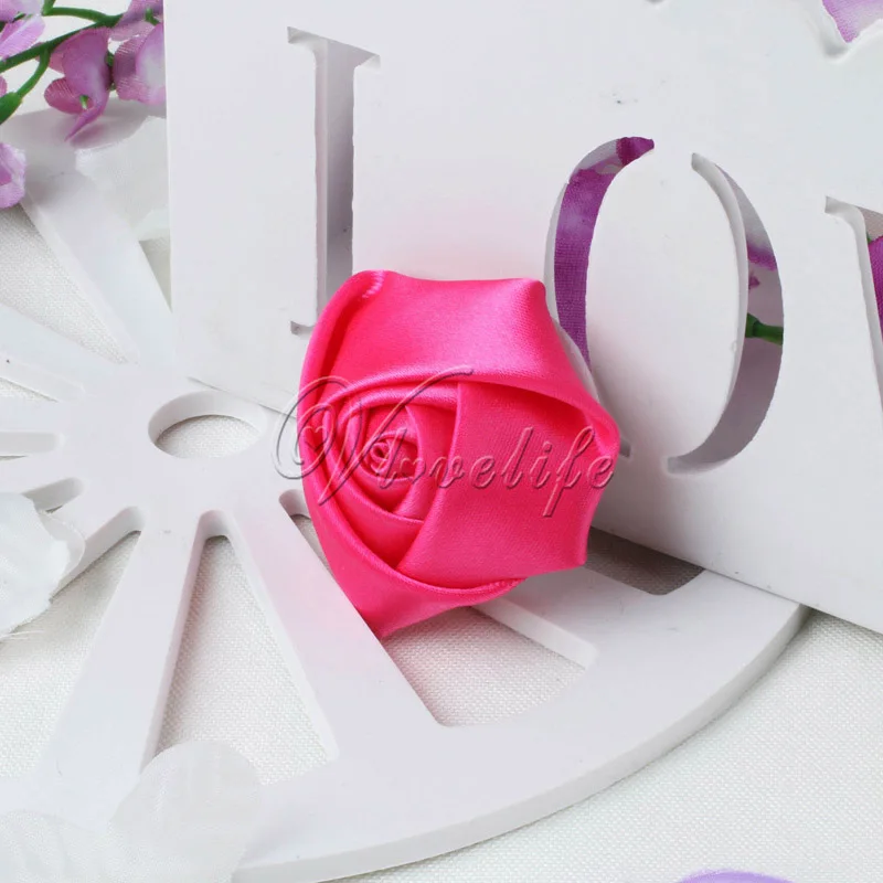 10 шт./лот 4 см атласная ткань розетка искусственные цветочные головки для