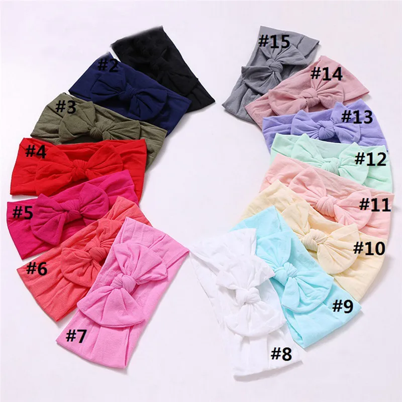27 цветов высокая эластичная повязка на голову с бантом для маленьких девочек