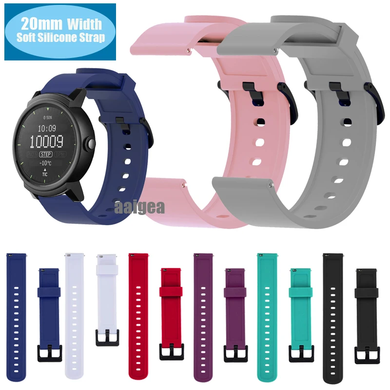 

Fashion Silicone Watch Strap Band For Ticwatch 2/Ticwatch E Replacement Sports Bracelet 20mm Wrist strap