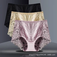 womens underwear sexy lace high waist plus size female panties cotton crotch antibacterial gauze jacquard weave ladies lingerie