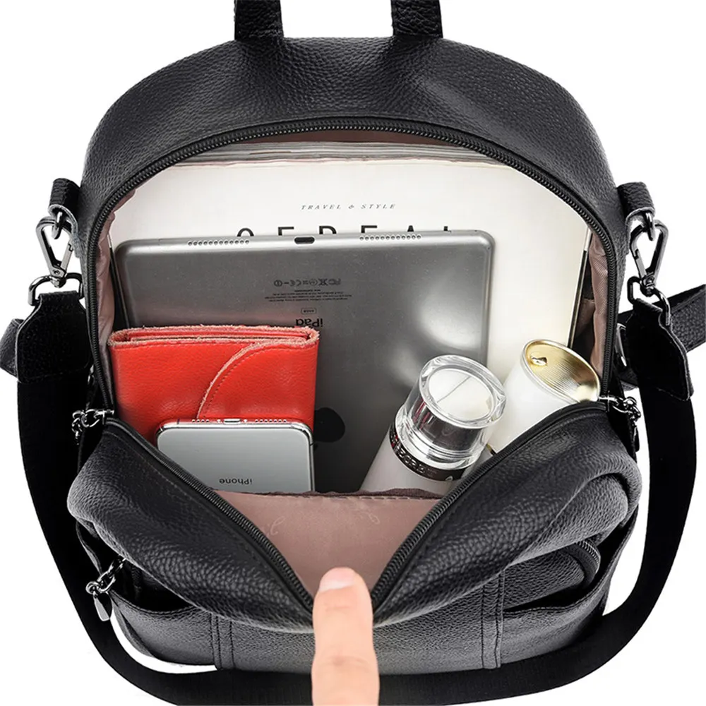 

Women Leather Backpacks Lxuxury Woman Retro Backpack 2021 Winter School Bag for Teenage Girls Designer Fashion Travel Back Pack
