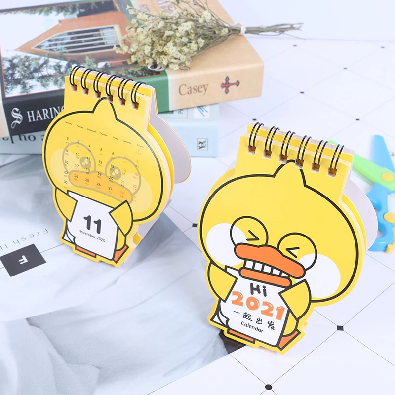 

2021 Cartoon Mini Desktop Paper Calendar dual Daily Scheduler Table Planner