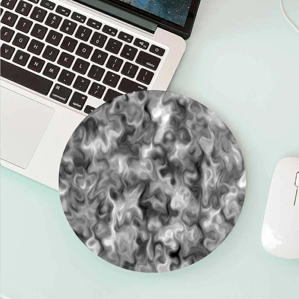 

Color Black and White Background Best Round Mouse Pad Gaming Laptop Supplies Rubber Computer Desk Pad 20cmx20cm Keyboard Pad