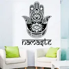 Настенная Наклейка Namaste Hamsa, Виниловая наклейка на стену для дома, спальни, йоги, планшетов Будды, JH543