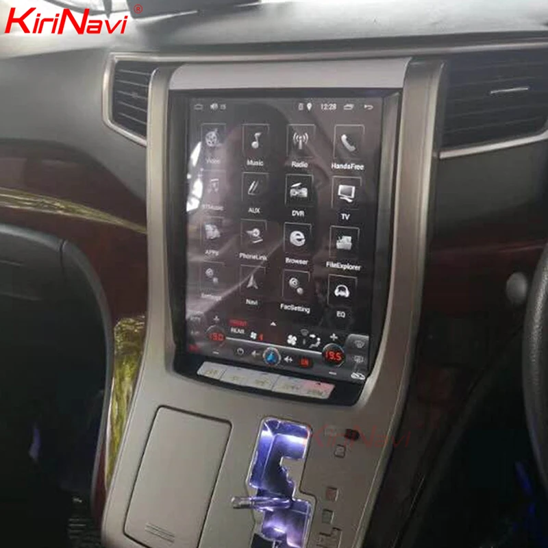 Вертикальный экран KiriNavi в стиле Tesla 12 1 ''Android 9 0 автомобильное радио GPS навигация для Toyota Alphard DVD