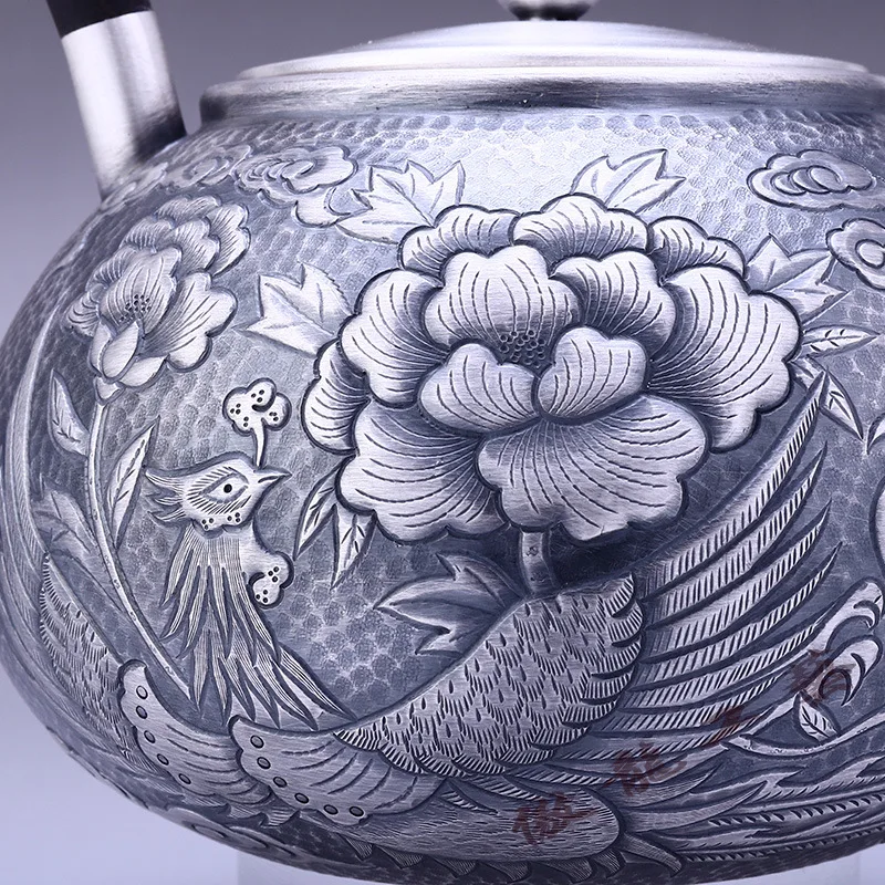 Teapot stainless steel teapot silver iron hot water 1100 ml tea bowl kung fu set. | Дом и сад