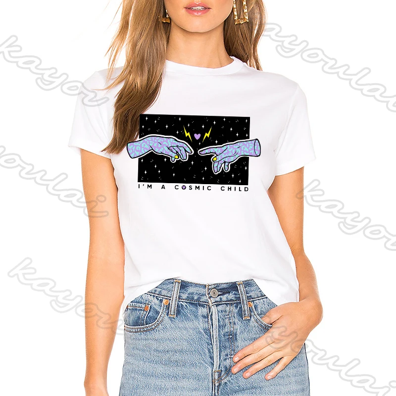 Женская футболка с рисунком древней скульптуры топы в психоделическом стиле